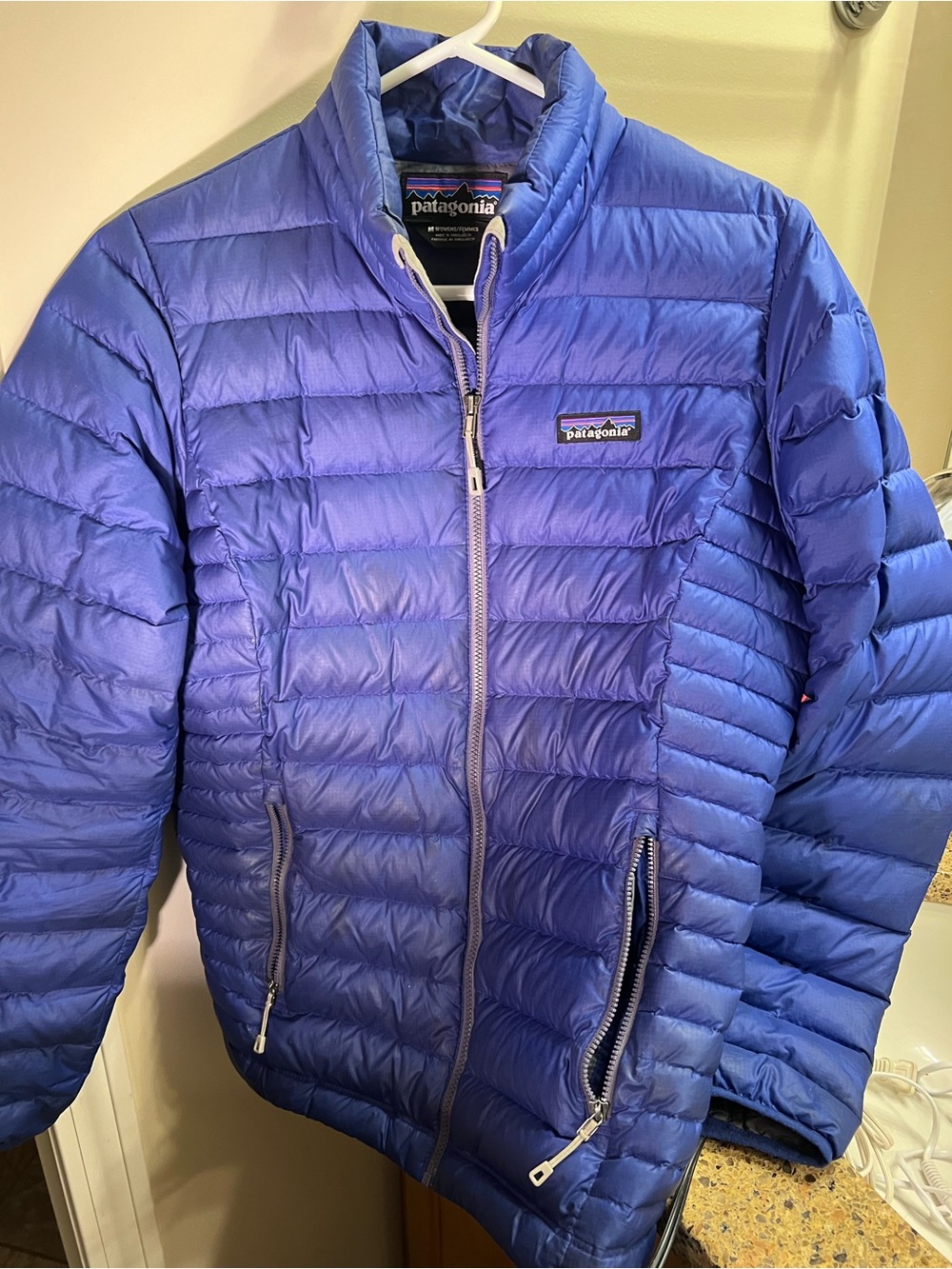 Patagonia Blue Quilted Down Women's Puffer Jacket Size Medium Chest 40”
